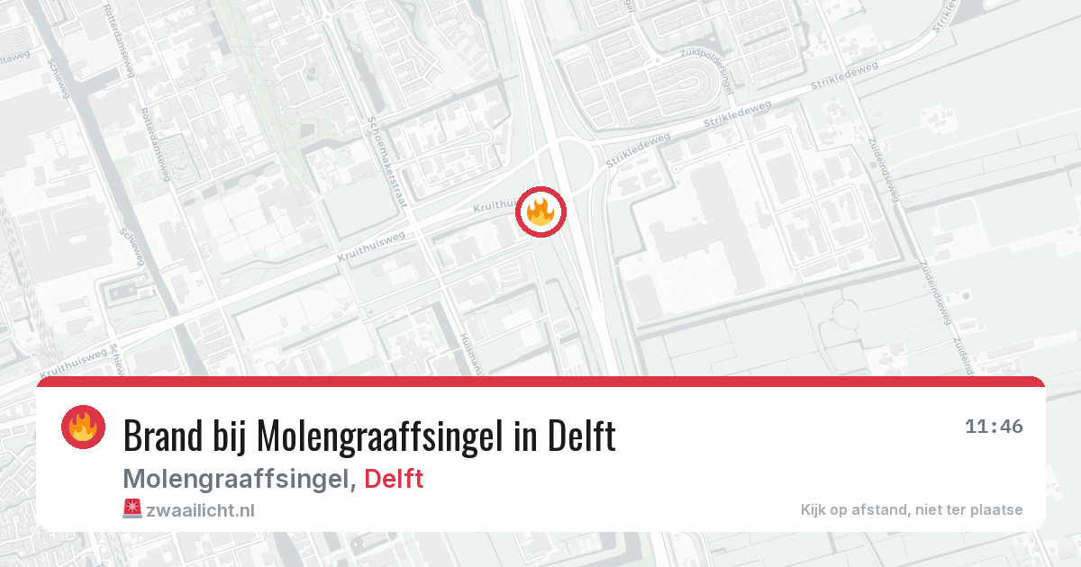 Brand bij Molengraaffsingel in Delft — 29 jun 2026