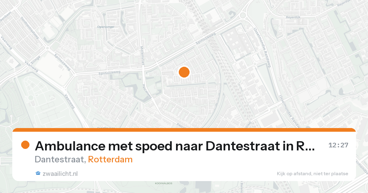 Ambulance met spoed naar Dantestraat in Rotterdam — 24 aug 2026