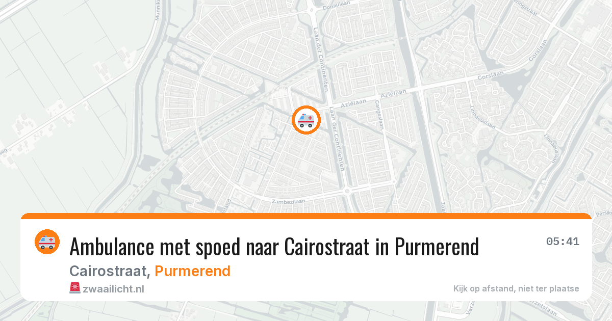 Ambulance met spoed naar Cairostraat in Purmerend — 9 jul 2026
