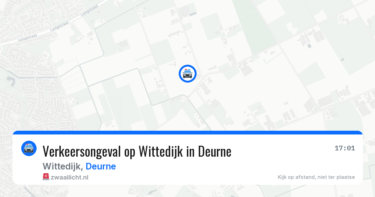 Verkeersongeval op Wittedijk in Deurne — 16 jan 2026