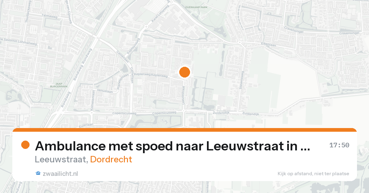 Ambulance met spoed naar Leeuwstraat in Dordrecht — 23 aug 2026