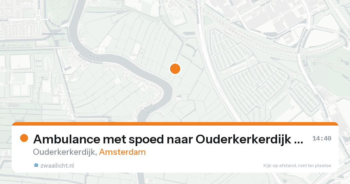 Ambulance met spoed naar Ouderkerkerdijk in Amsterdam — 24 mei 2026