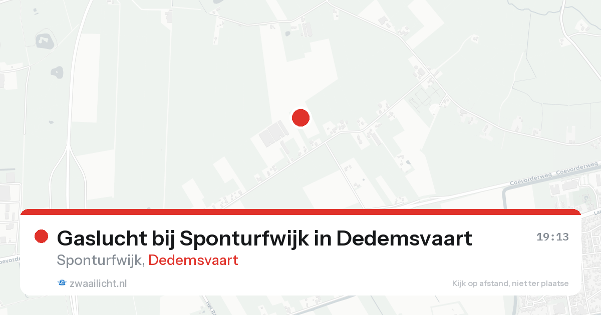 Gaslucht bij Sponturfwijk in Dedemsvaart — 13 aug 2026