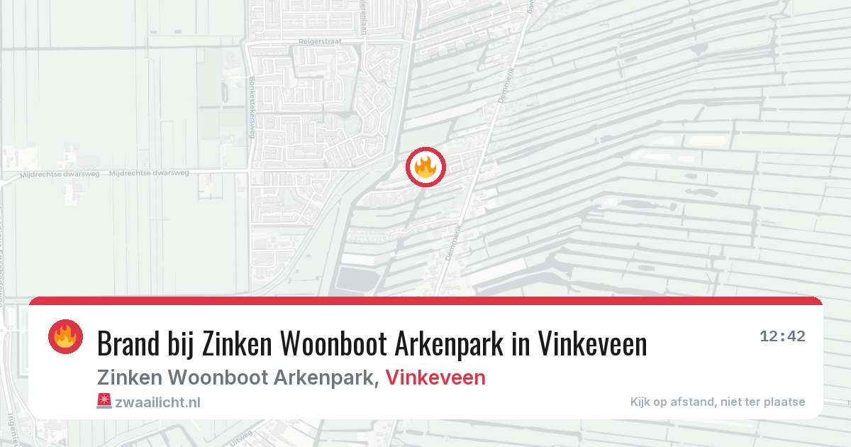 Brand bij Zinken Woonboot Arkenpark in Vinkeveen — 4 jul 2026