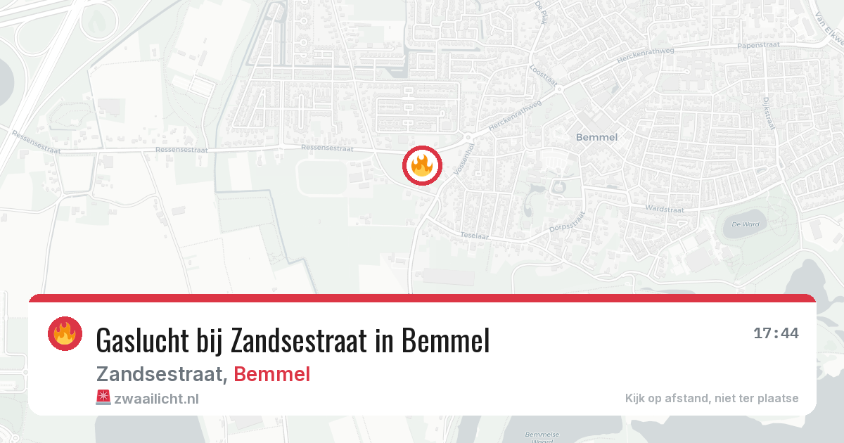 Gaslucht bij Zandsestraat in Bemmel — 1 jul 2026
