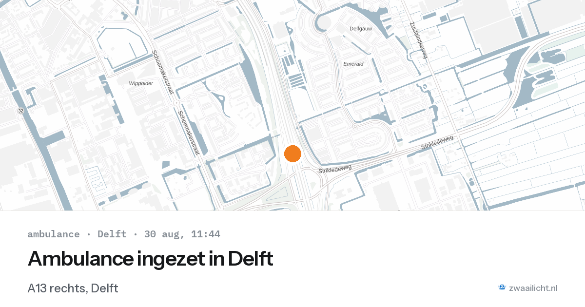 Ambulance ingezet in Delft — 30 aug 2026