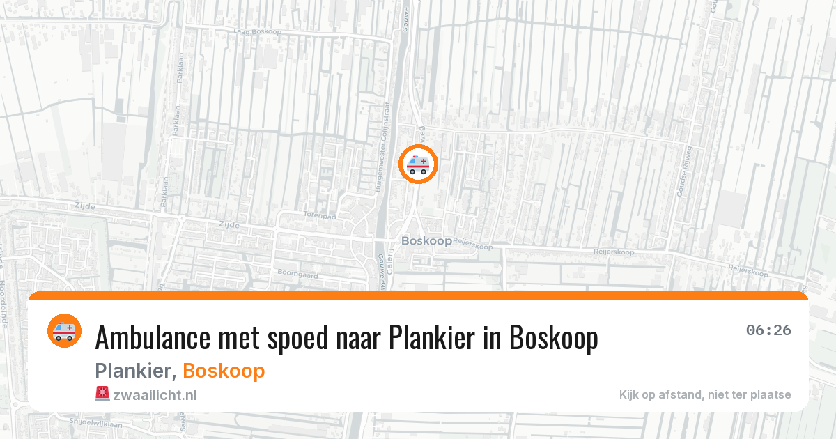 Ambulance met spoed naar Plankier in Boskoop — 31 mrt 2026