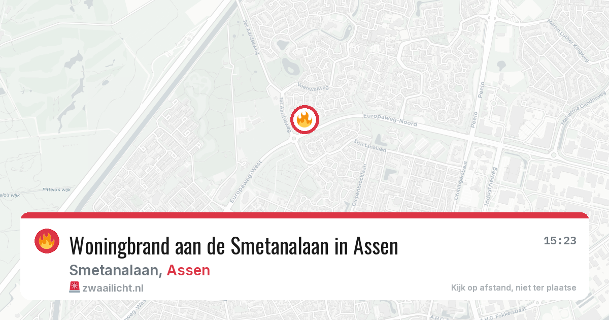 Woningbrand aan de Smetanalaan in Assen — 8 jun 2026