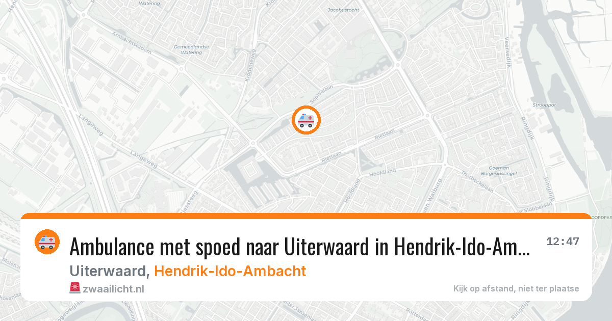 Ambulance met spoed naar Uiterwaard in Hendrik-Ido-Ambacht — 25 jan 2026