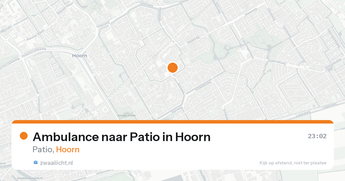 Ambulance naar Patio in Hoorn — 23 mei 2026