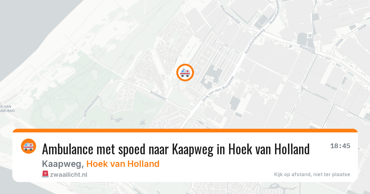 Ambulance met spoed naar Kaapweg in Hoek van Holland — 2 jul 2026