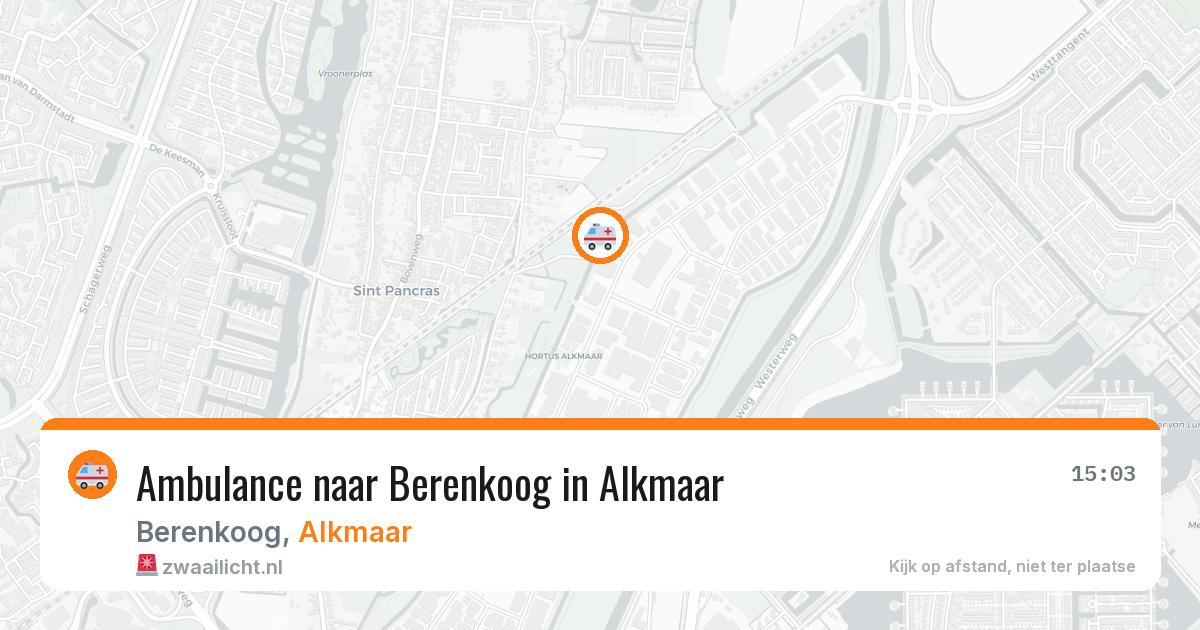 Ambulance naar Berenkoog in Alkmaar — 12 aug 2026