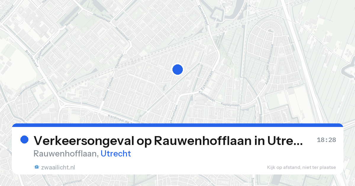 Verkeersongeval op Rauwenhofflaan in Utrecht — 18 aug 2026