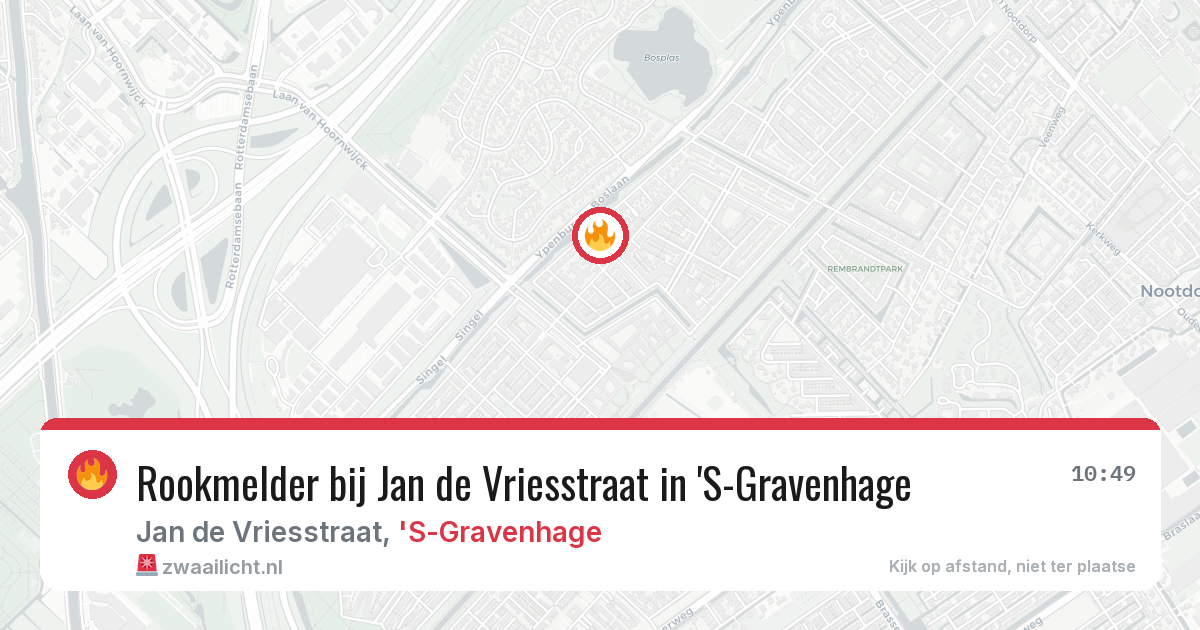 Rookmelder bij Jan de Vriesstraat in 'S-Gravenhage — 26 jun 2026