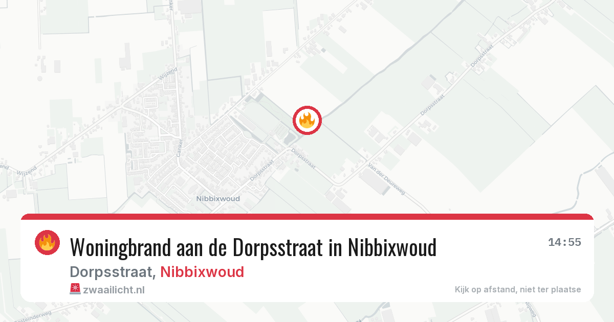 Woningbrand aan de Dorpsstraat in Nibbixwoud — 10 aug 2026
