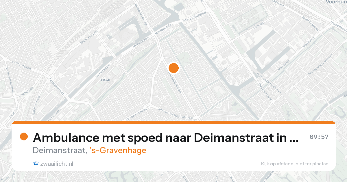 Ambulance met spoed naar Deimanstraat in 's-Gravenhage — 17 aug 2026