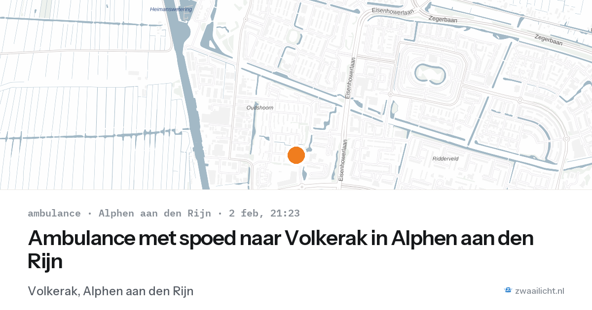 Ambulance met spoed naar Volkerak in Alphen aan den Rijn — 2 feb 2026