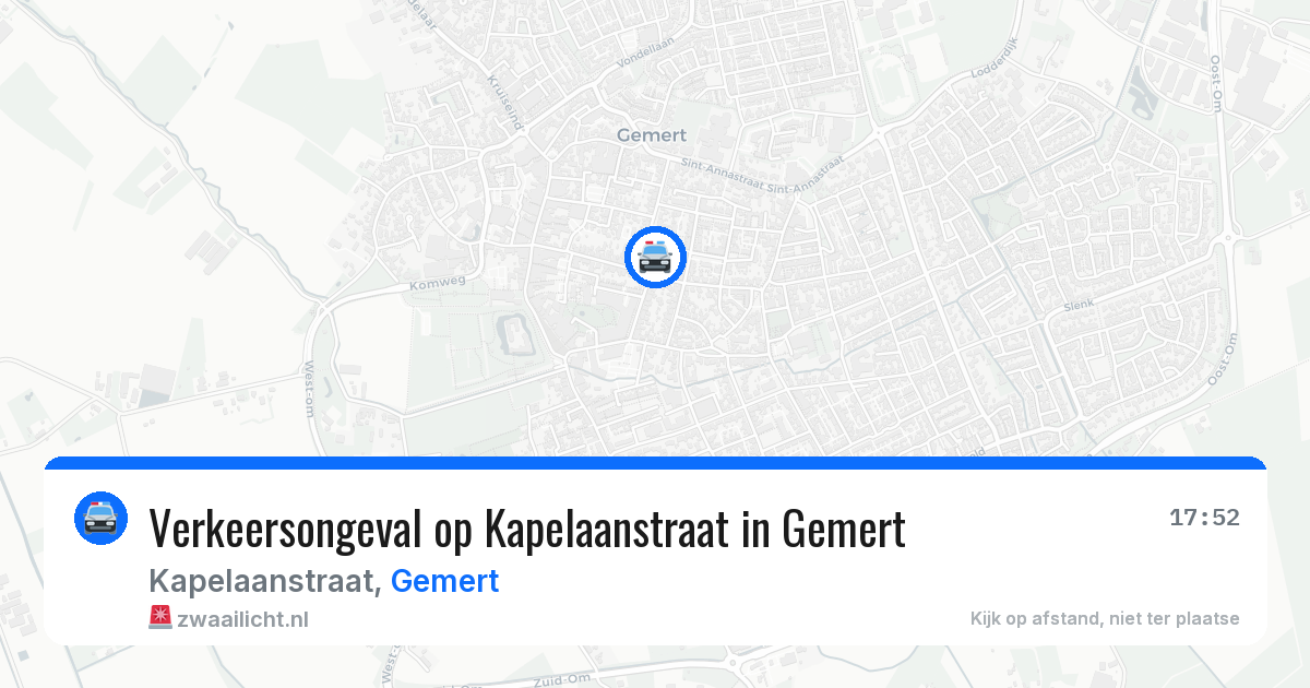 Verkeersongeval op Kapelaanstraat in Gemert — 1 mei 2026