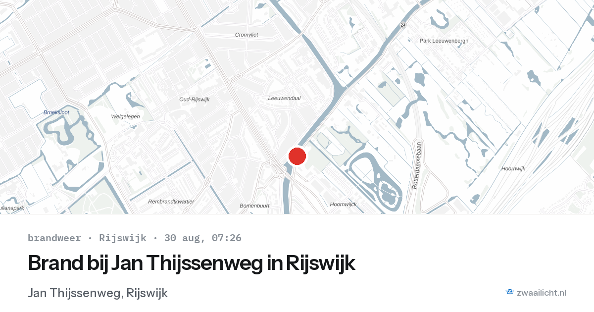 Brand bij Jan Thijssenweg in Rijswijk — 30 aug 2026