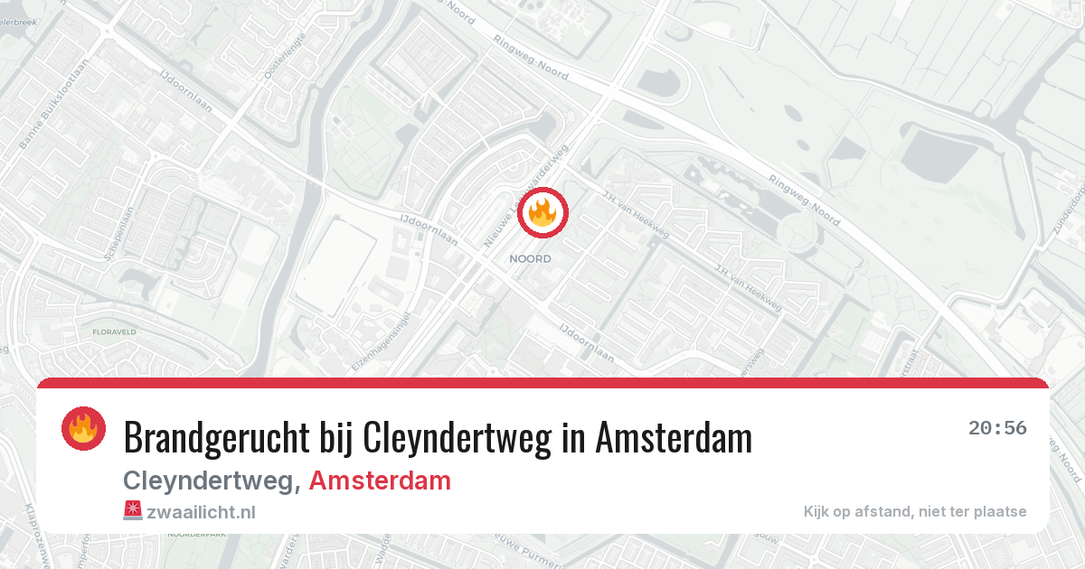 Brandgerucht bij Cleyndertweg in Amsterdam — 16 mei 2026