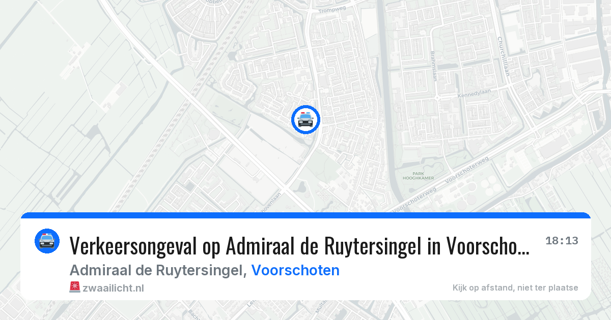 Verkeersongeval op Admiraal de Ruytersingel in Voorschoten — 23 apr 2026
