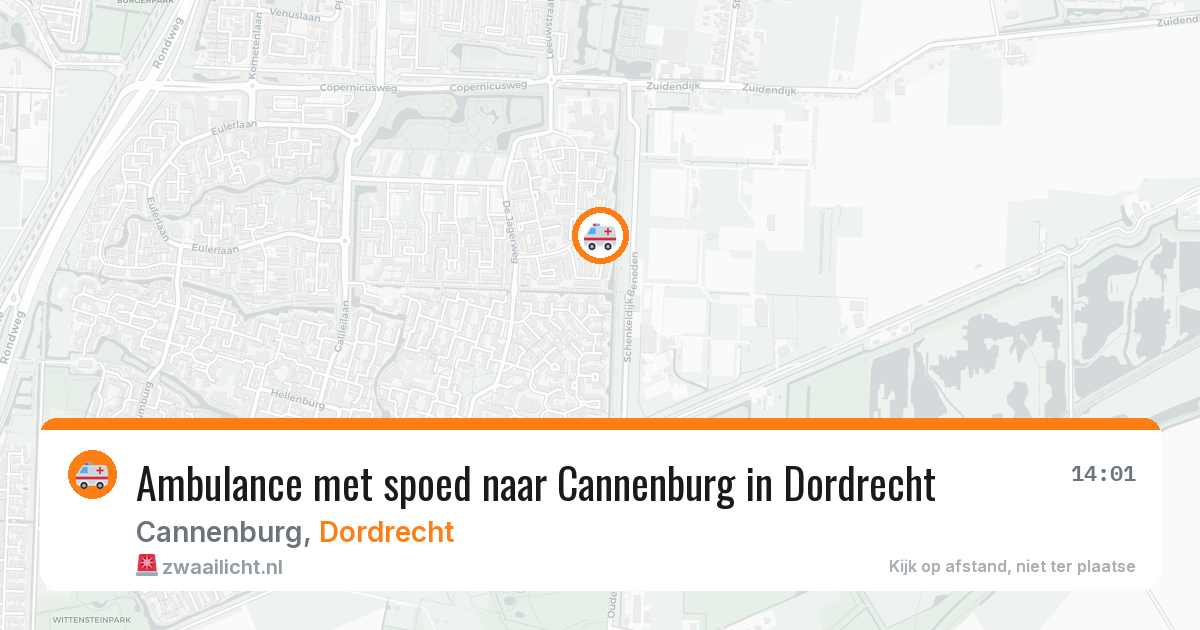 Ambulance met spoed naar Cannenburg in Dordrecht — 7 mei 2026