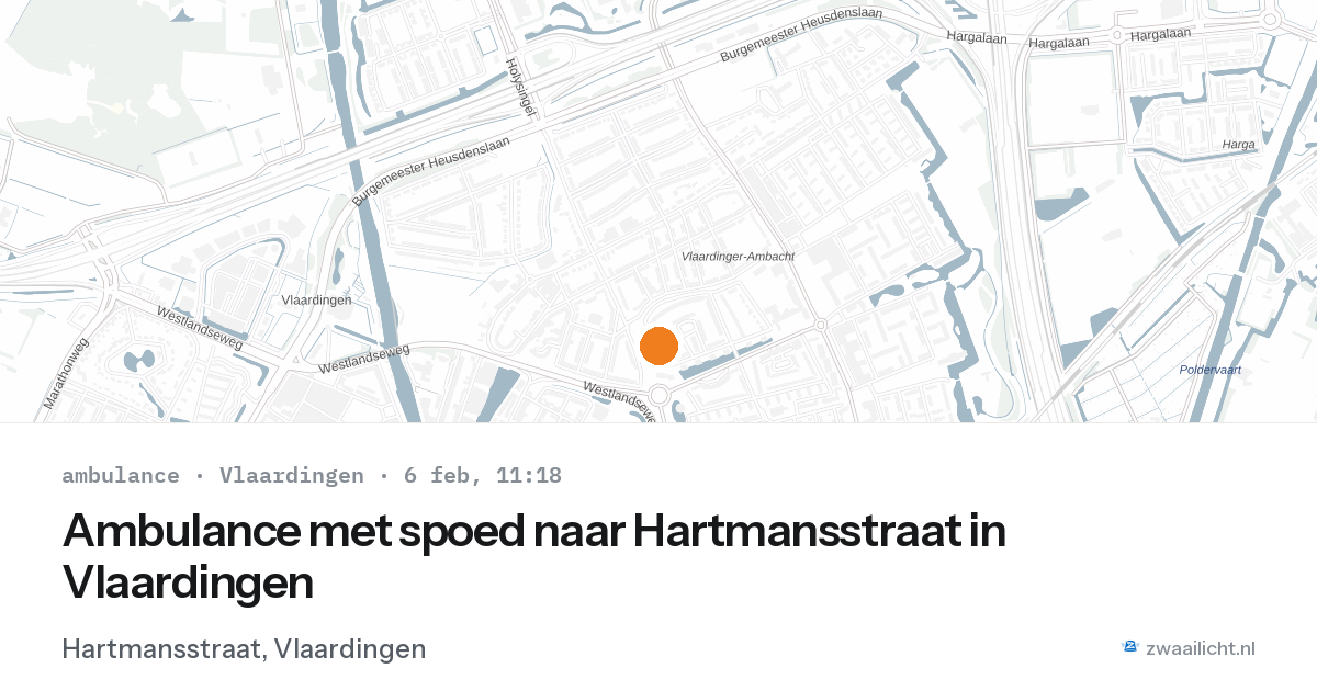 Ambulance met spoed naar Hartmansstraat in Vlaardingen — 6 feb 2026