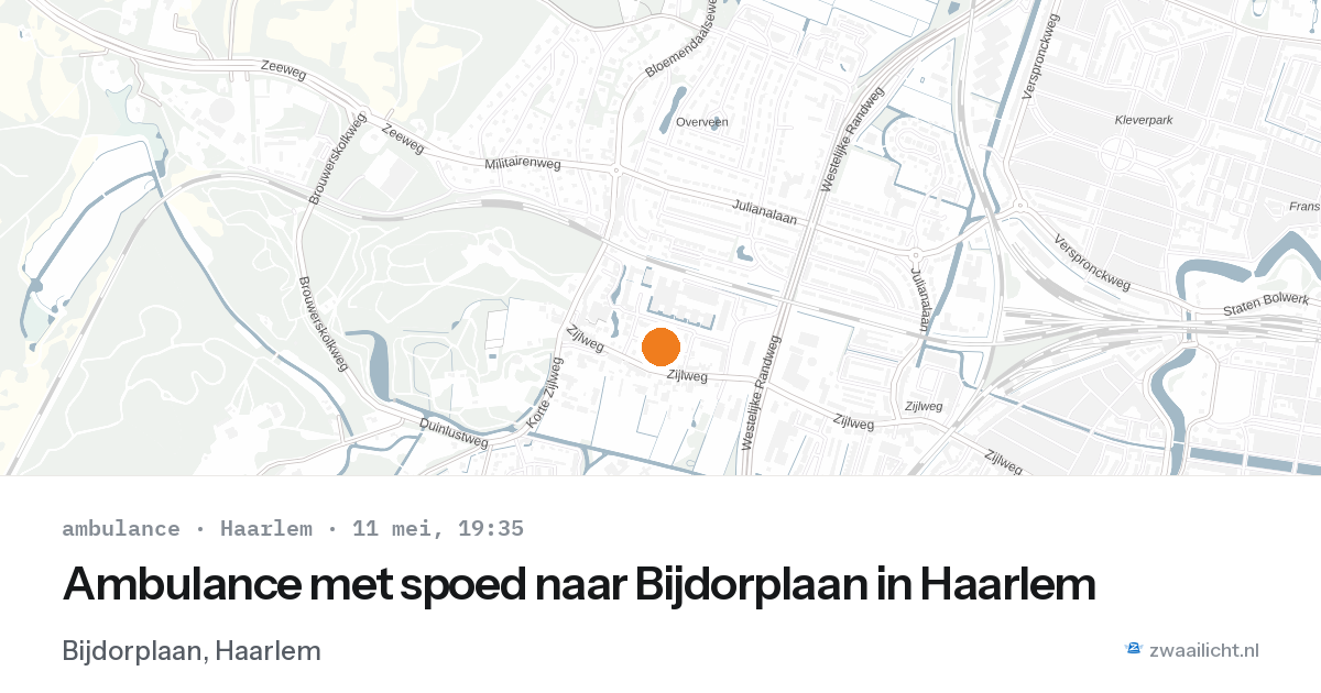 Ambulance met spoed naar Bijdorplaan in Haarlem — 11 mei 2026