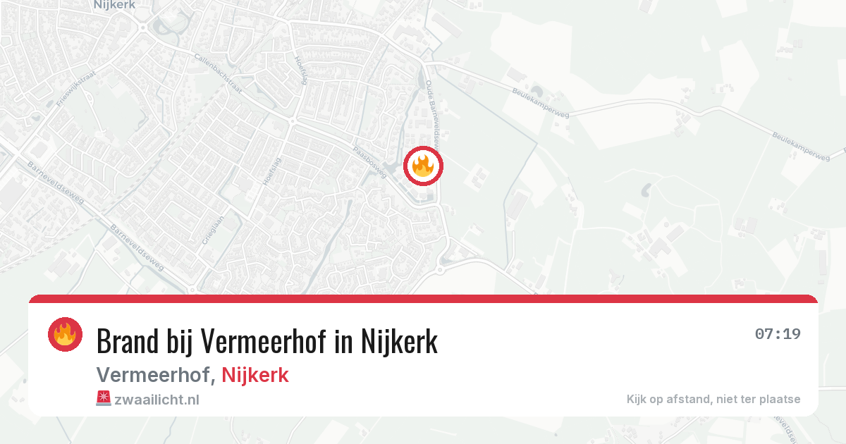 Brand bij Vermeerhof in Nijkerk — 20 jun 2026