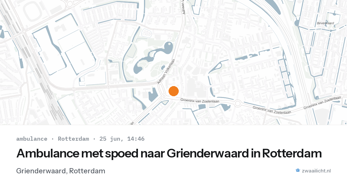 Ambulance met spoed naar Grienderwaard in Rotterdam — 25 jun 2026