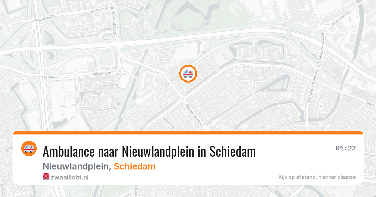 Ambulance naar Nieuwlandplein in Schiedam — 29 mrt 2026