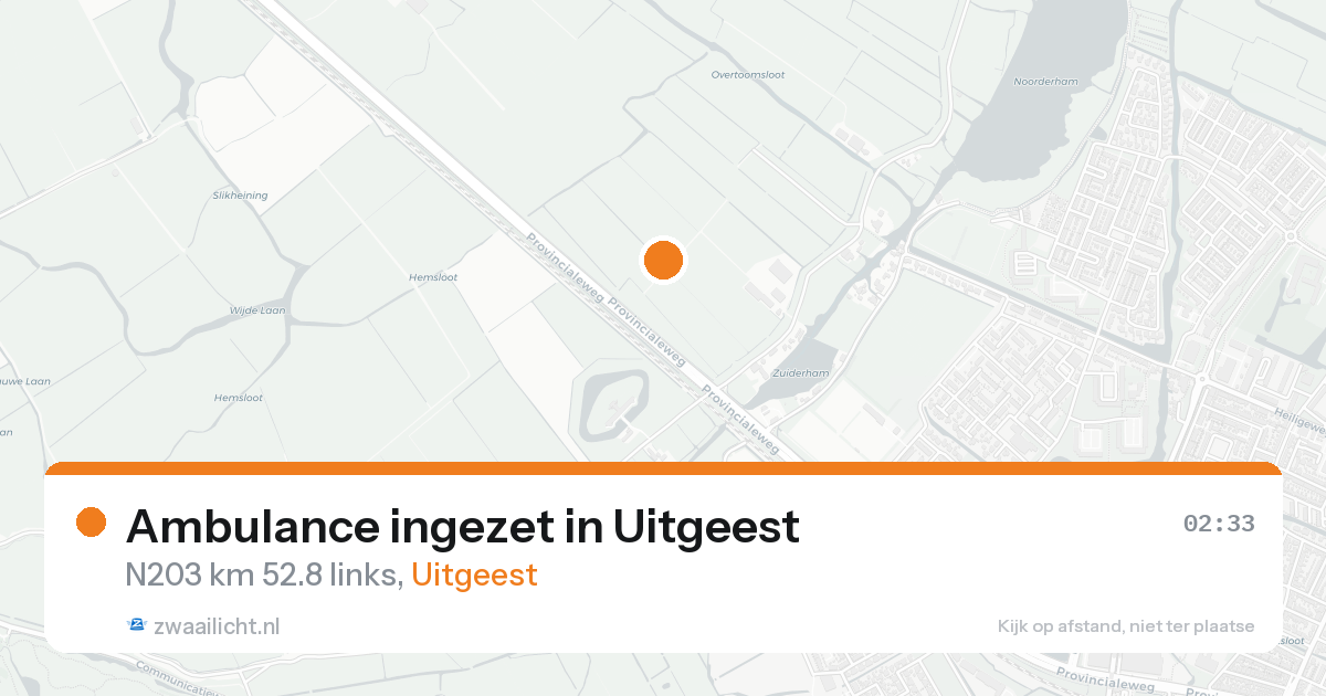 Ambulance ingezet in Uitgeest — 16 aug 2026