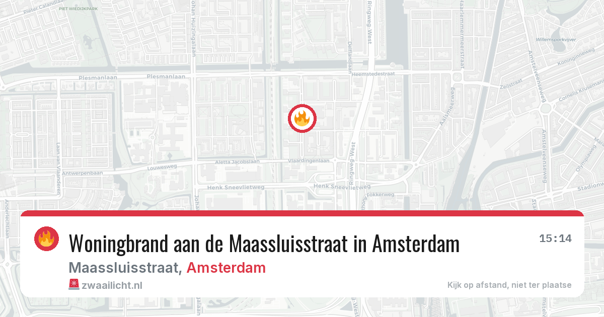 Woningbrand aan de Maassluisstraat in Amsterdam — 30 mrt 2026