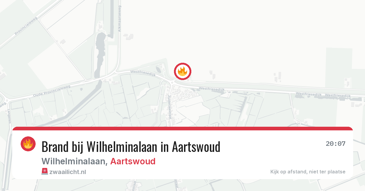 Brand bij Wilhelminalaan in Aartswoud — 27 jun 2026