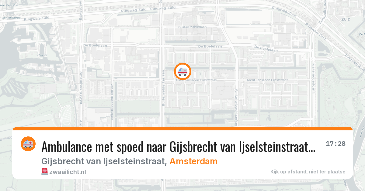 Ambulance met spoed naar Gijsbrecht van Ijselsteinstraat in Amsterdam — 14 jun 2026