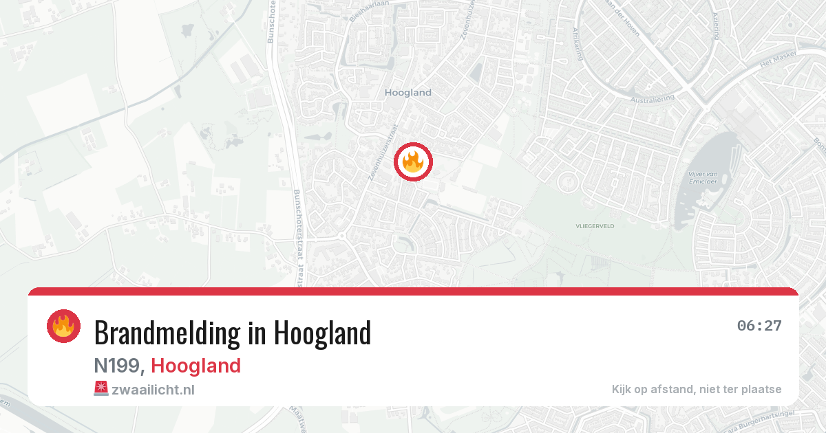 Brandmelding in Hoogland — 28 jun 2026