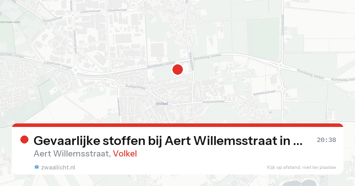 Gevaarlijke stoffen bij Aert Willemsstraat in Volkel — 17 aug 2026