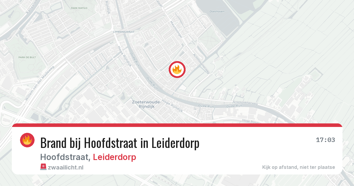 Brand bij Hoofdstraat in Leiderdorp — 4 jun 2026
