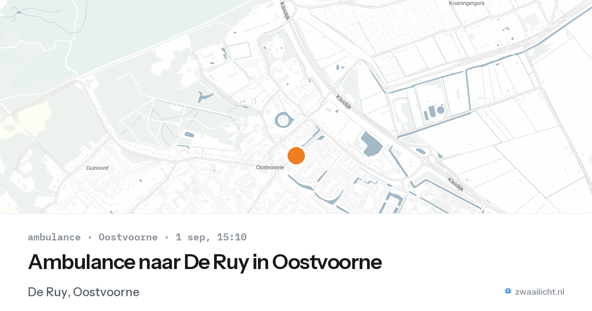 Ambulance naar De Ruy in Oostvoorne — 1 sep 2026