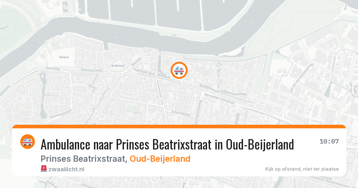 Ambulance naar Prinses Beatrixstraat in Oud-Beijerland — 16 jul 2026