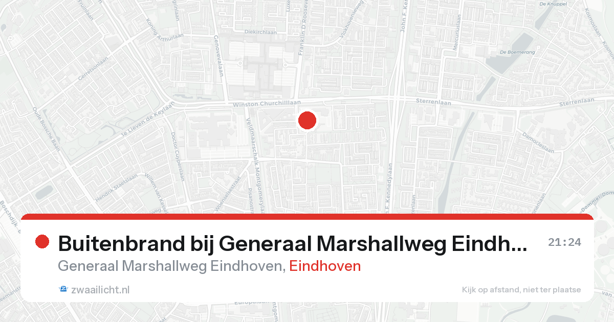 Buitenbrand bij Generaal Marshallweg Eindhoven in Eindhoven — 23 aug 2026