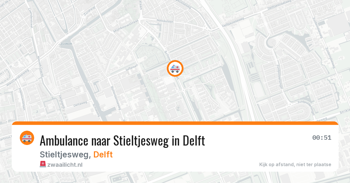 Ambulance naar Stieltjesweg in Delft — 30 jul 2026