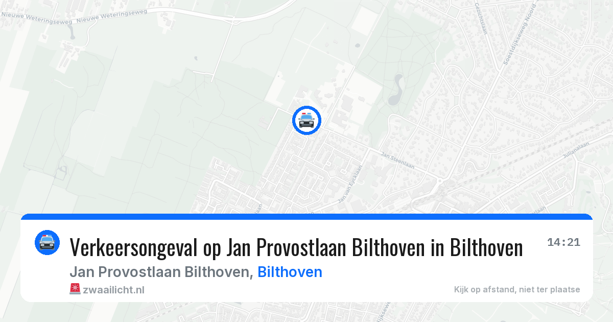 Verkeersongeval op Jan Provostlaan Bilthoven in Bilthoven — 2 jul 2026