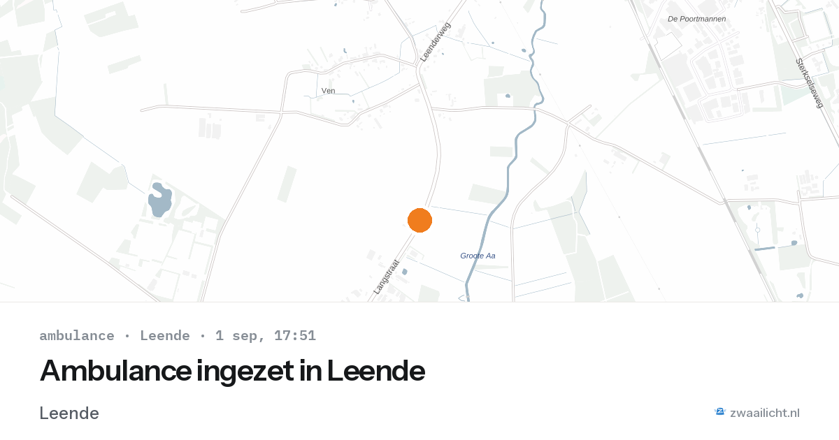 Ambulance ingezet in Leende — 1 sep 2026
