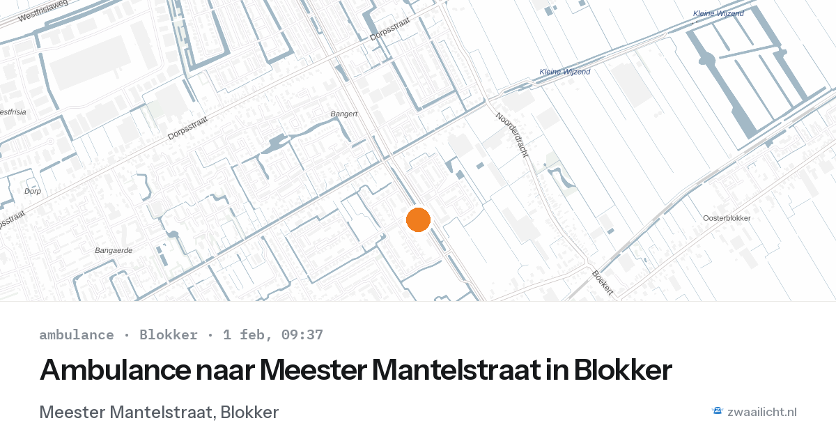 Ambulance naar Meester Mantelstraat in Blokker — 1 feb 2026