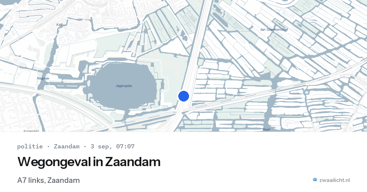 Wegongeval in Zaandam — 3 sep 2026