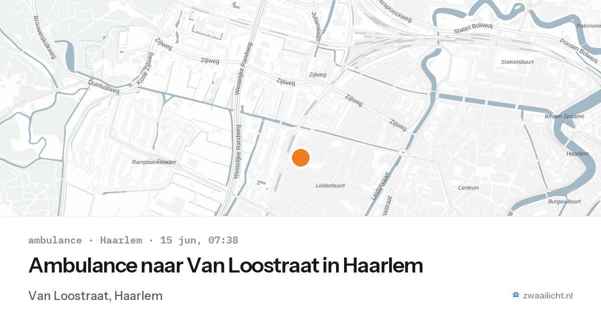 Ambulance naar Van Loostraat in Haarlem — 15 jun 2026