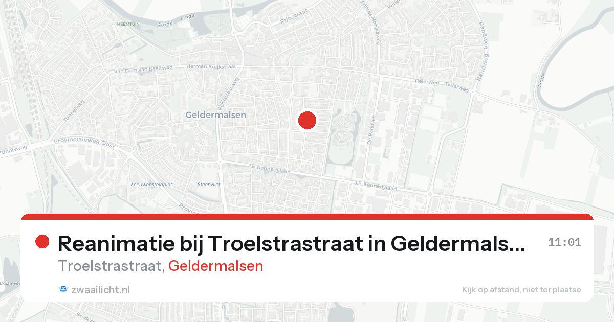 Reanimatie bij Troelstrastraat in Geldermalsen — 19 aug 2026