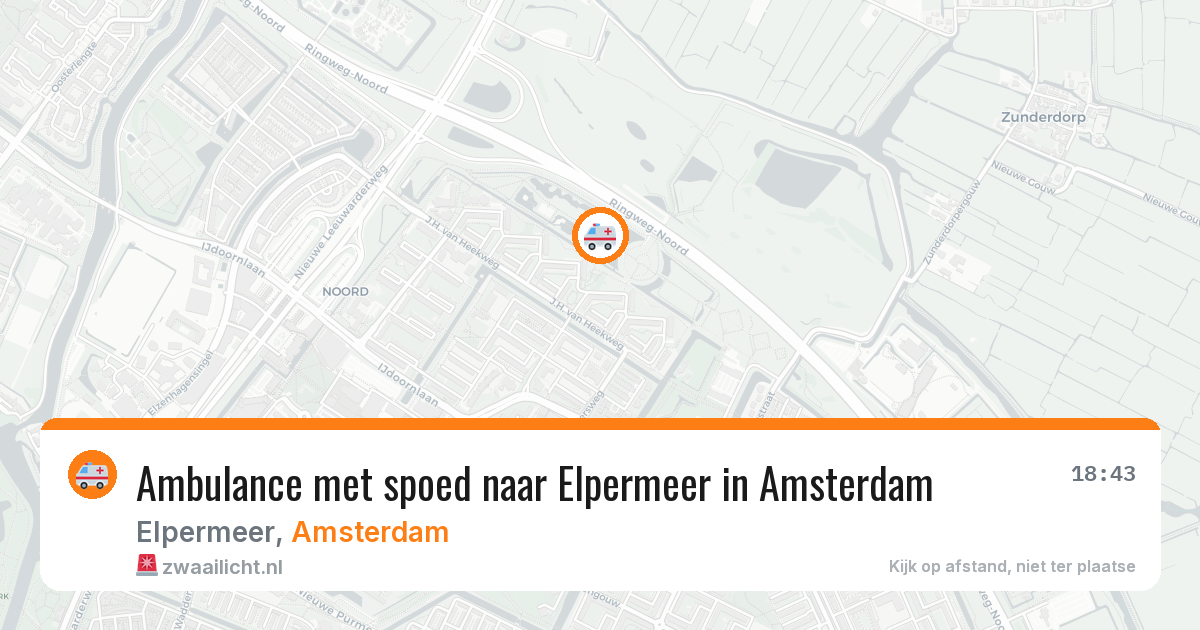 Ambulance met spoed naar Elpermeer in Amsterdam — 20 mrt 2026