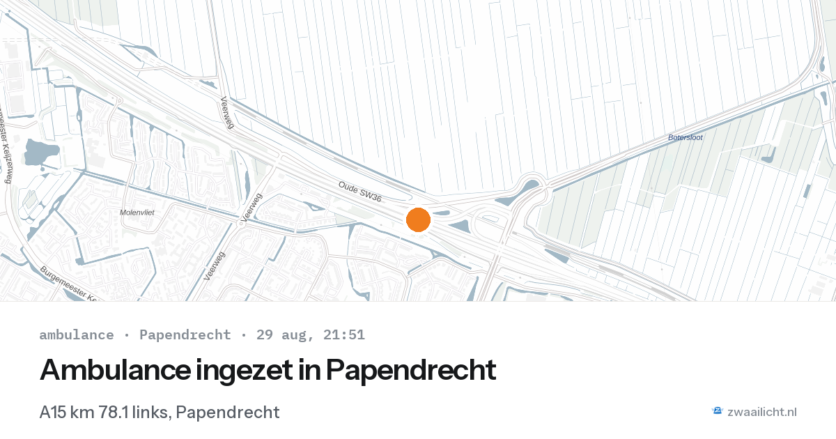 Ambulance ingezet in Papendrecht — 29 aug 2026